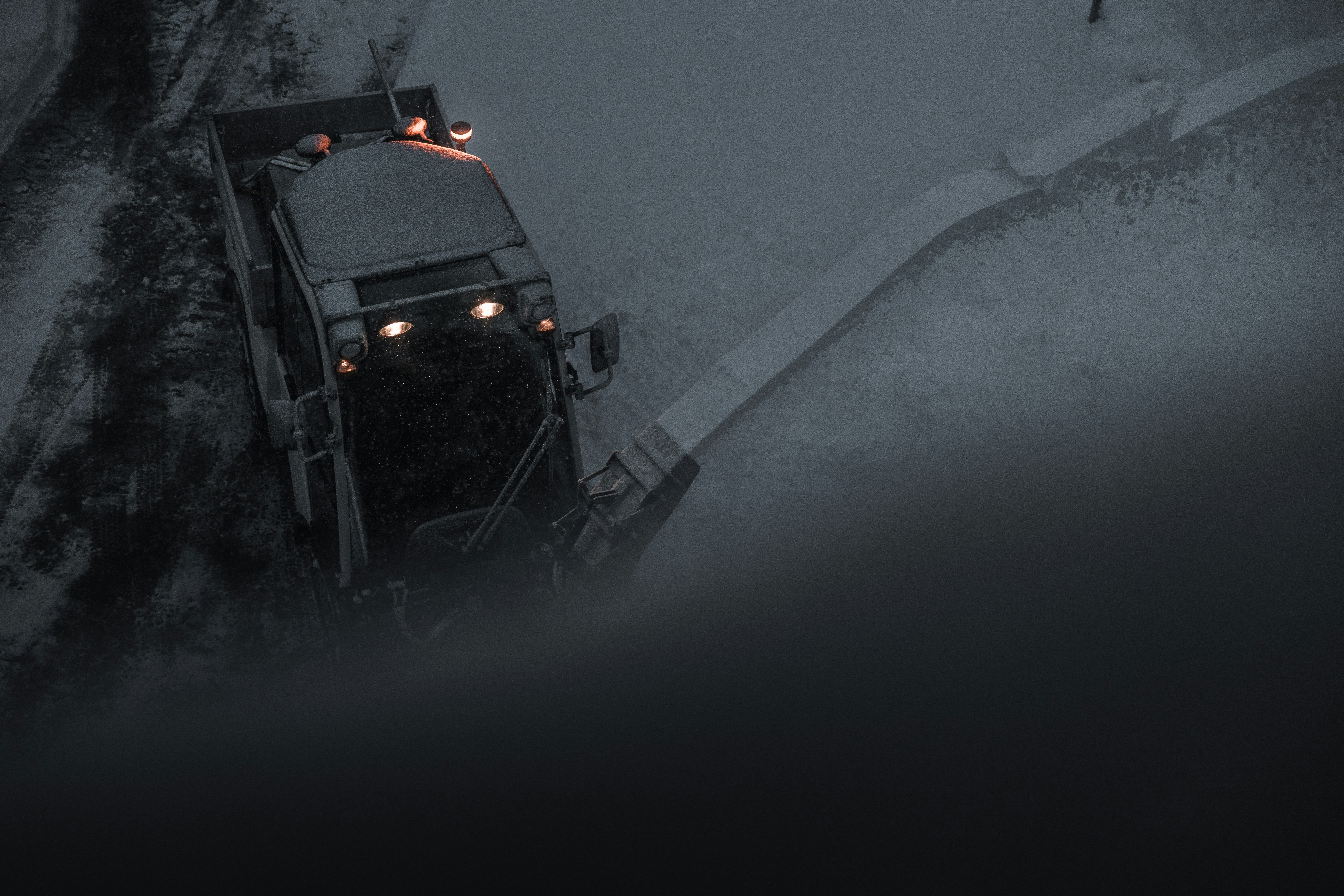 A truck driving down a snow covered road photo Free St moritz Image