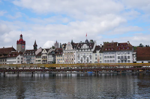 Lucerne's old town along the river