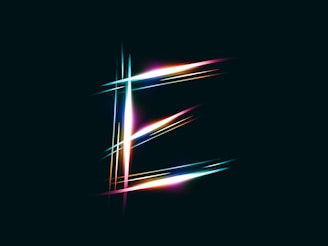 The letter e is made up of lines