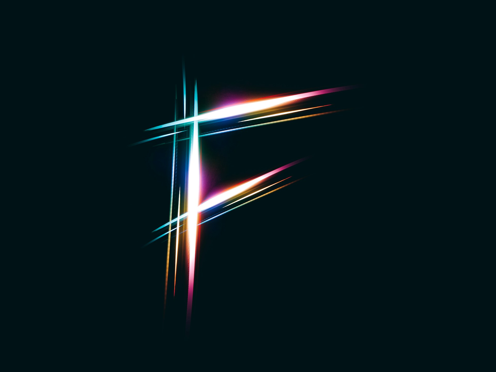 The letter f is made up of lines