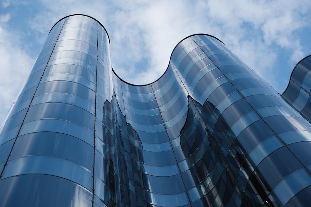 A tall glass building with a sky background, Architecture in Sweden, Goteborg