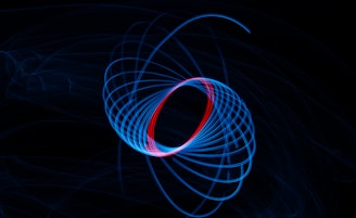 A blurry photo of a red and blue object