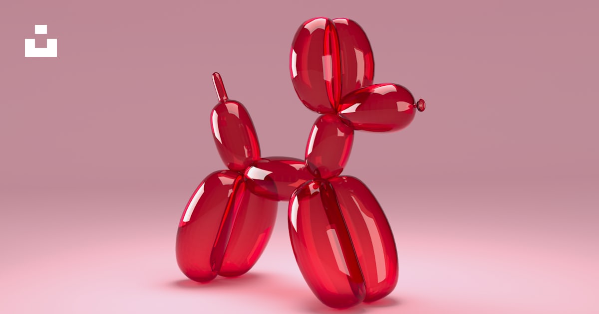 A red balloon dog on a pink background photo – Free Digital image Image ...