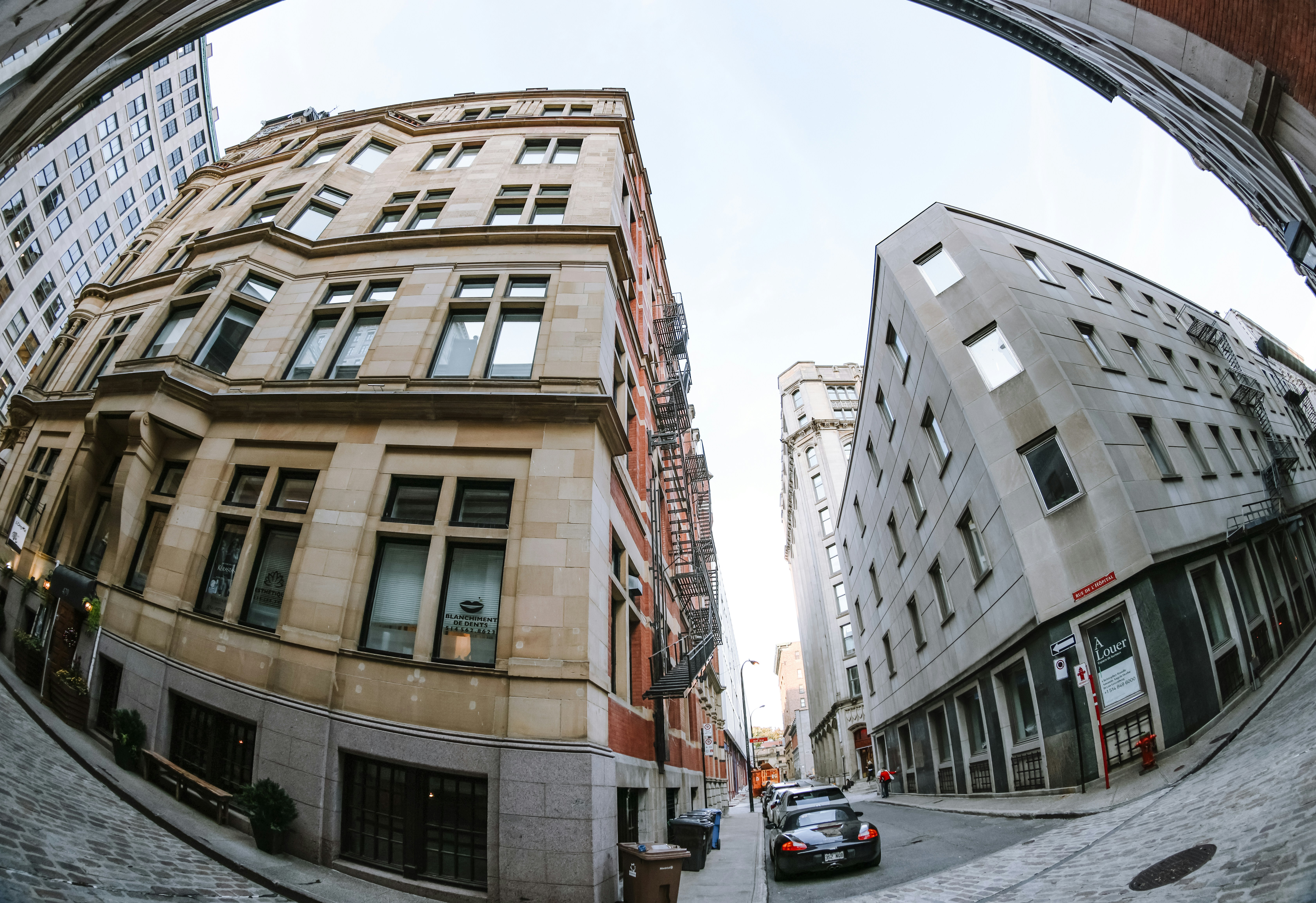 A fish eye view of a street in a city photo – Free Street photography ...