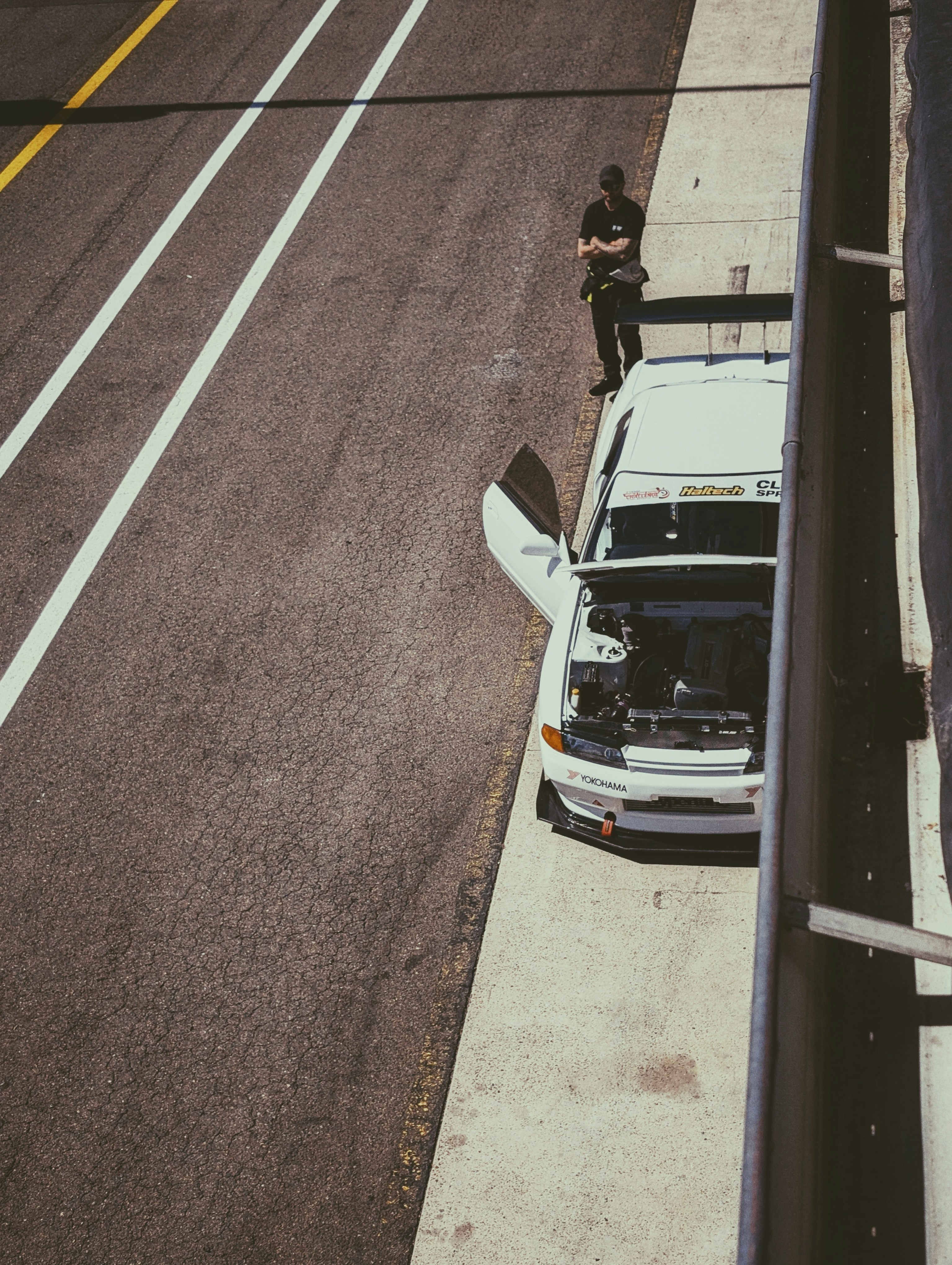 A police car parked on the side of the road