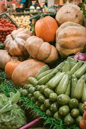A large display of vegetables in a grocery store