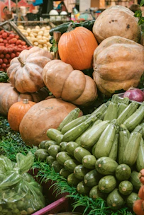 A large display of vegetables in a grocery store