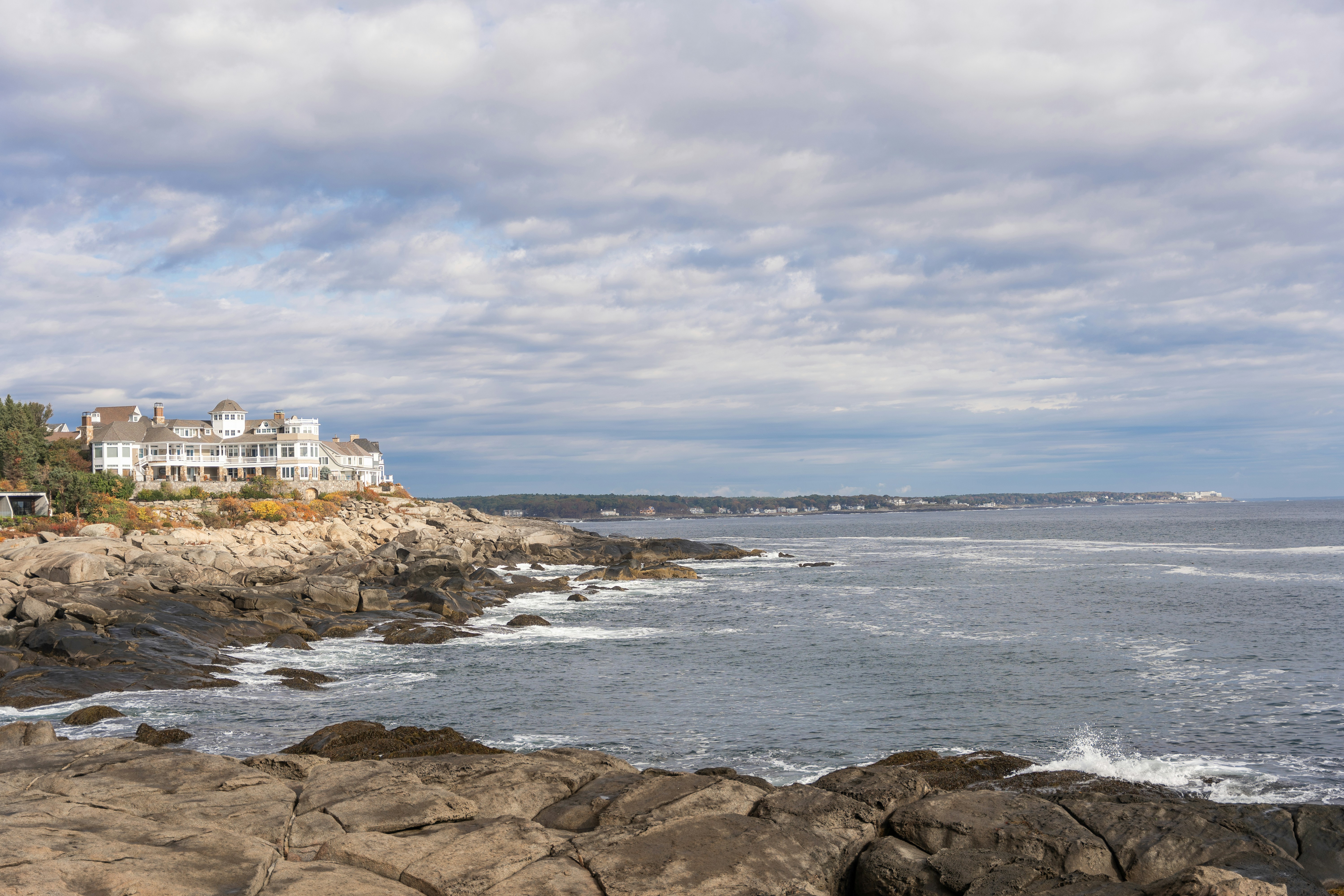 A view of the ocean from a rocky shore, 