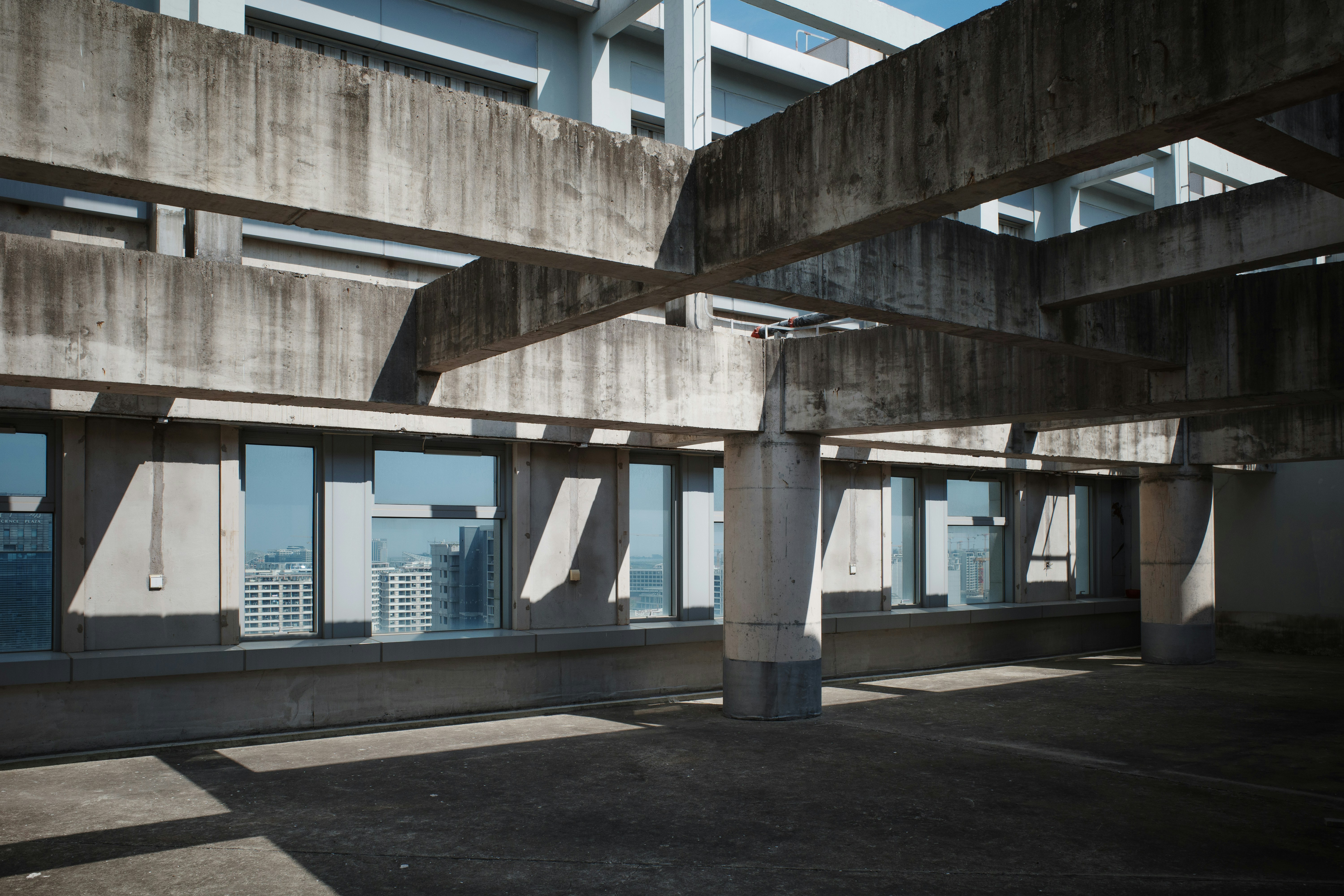 An empty building with a lot of windows