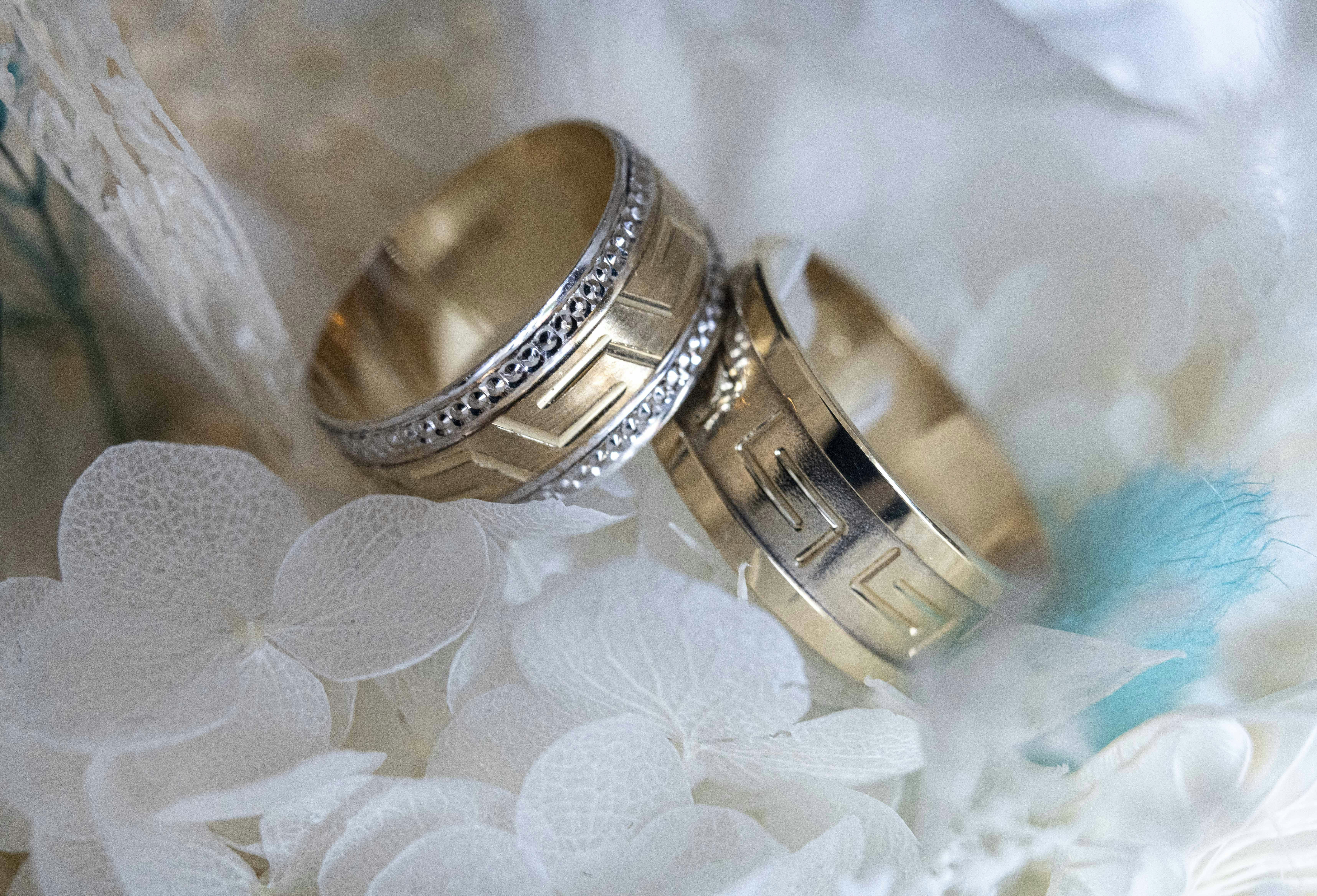 Wedding rings, closeup