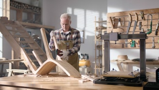 A man working on a piece of wood