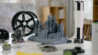 A model of a castle on a table
