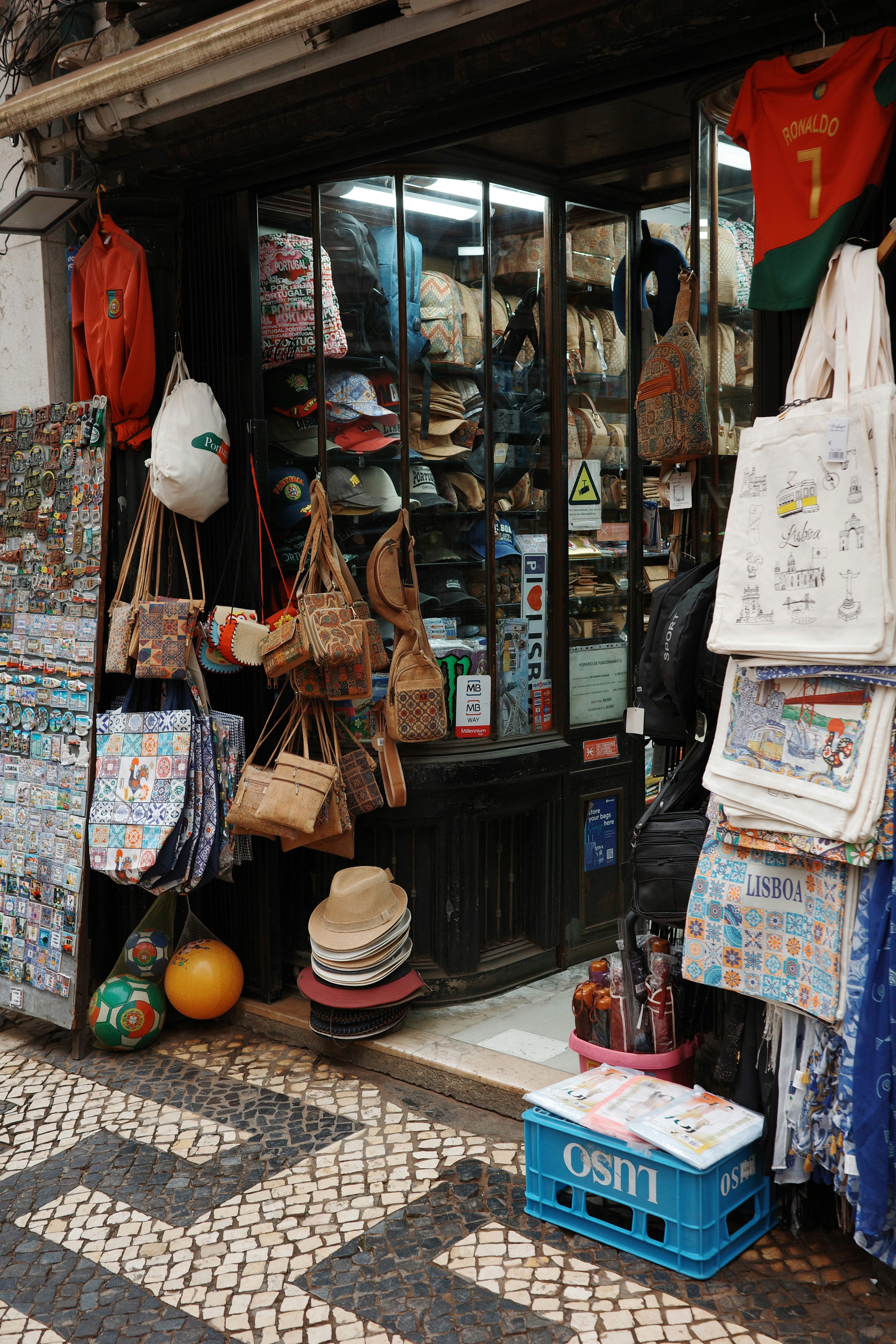 A store with a lot of bags on display