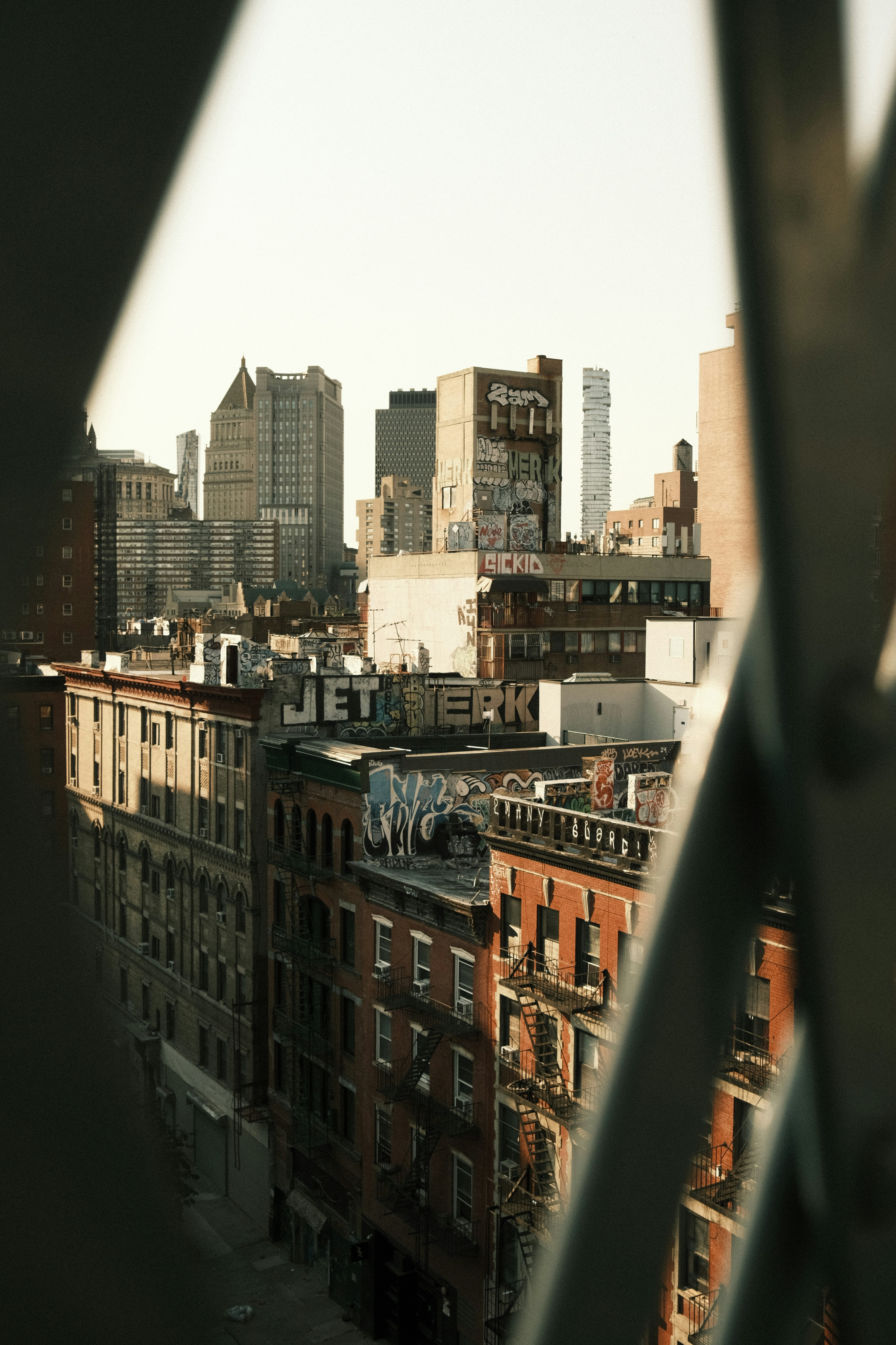 A view of a city from a window