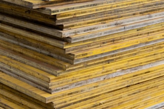 A stack of wooden boards stacked on top of each other