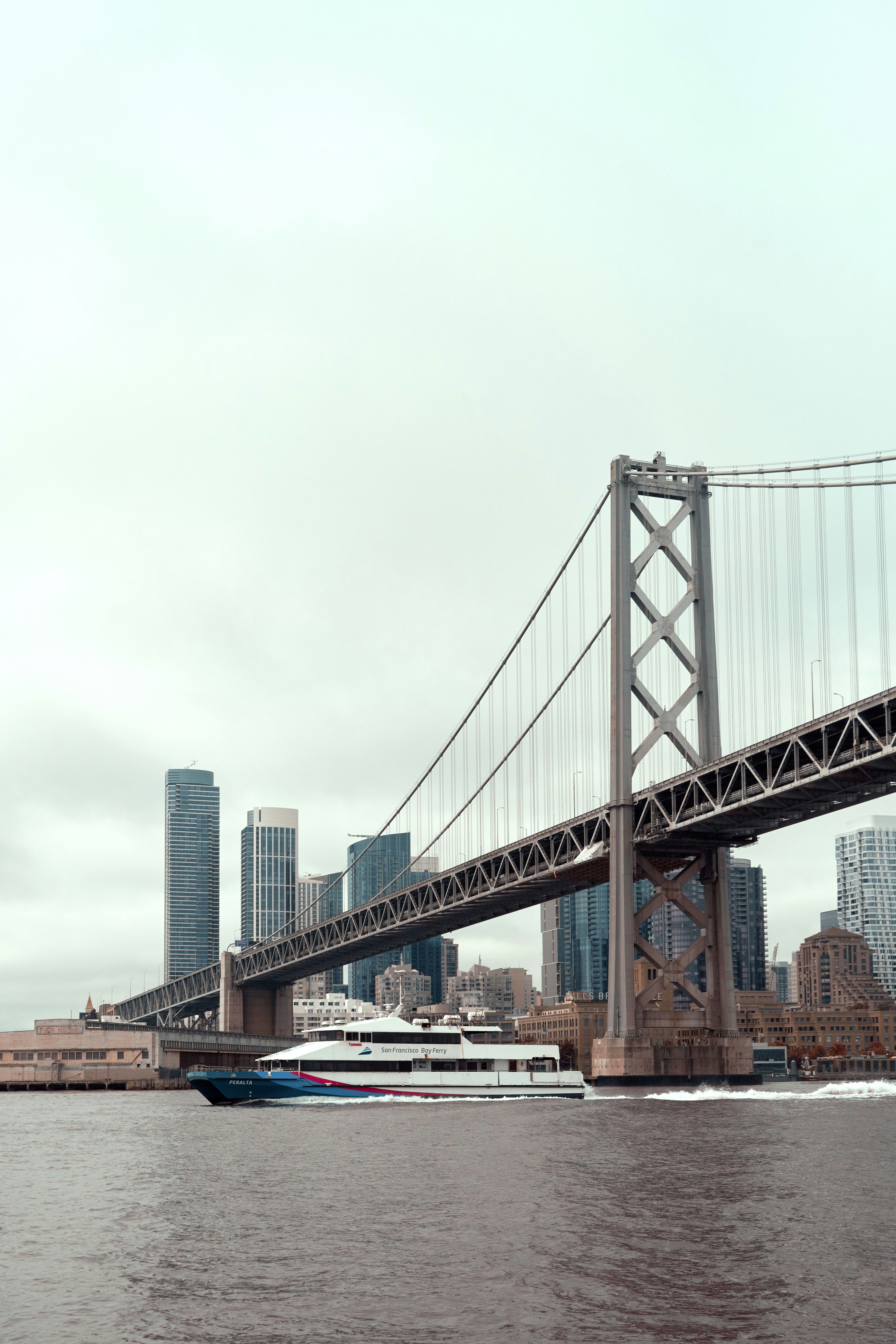 A large bridge spanning over a large body of water