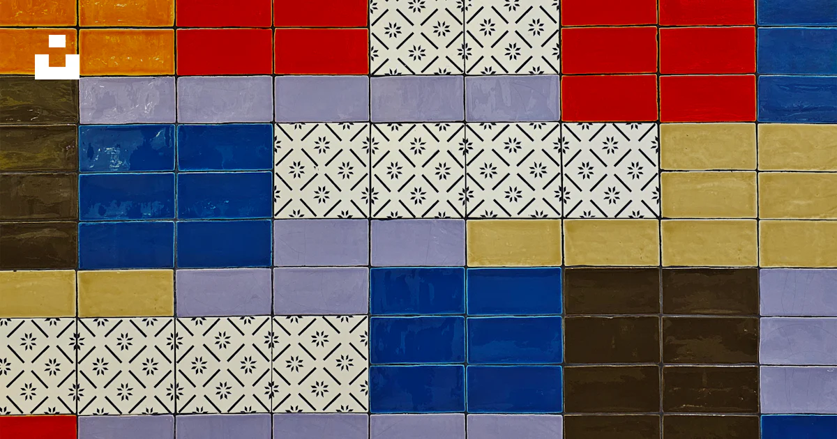 Tiles Variation Wall A tiled wall with different colors and shapes photo – Free Wallpaper ...