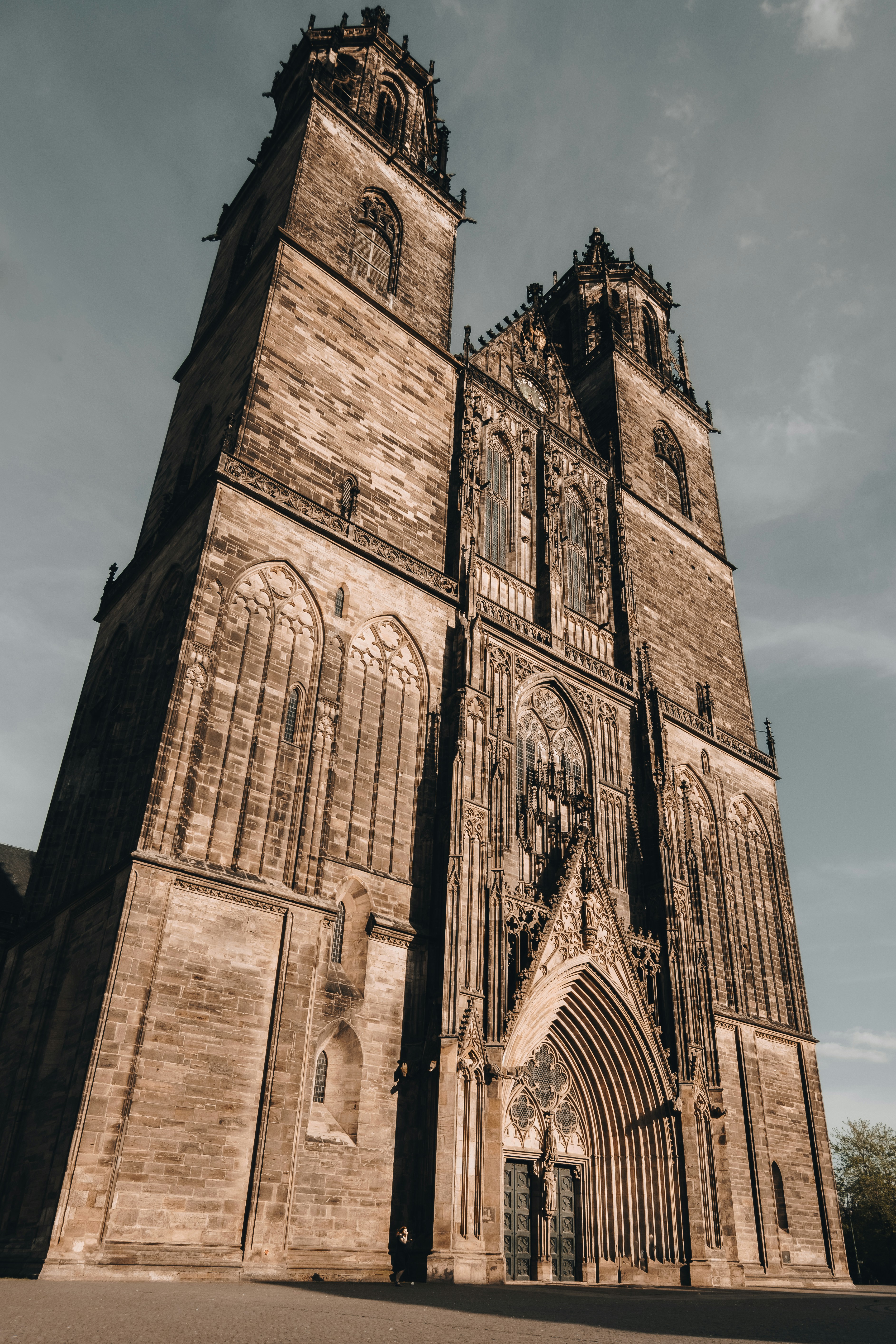 A tall building with a clock on the front of it