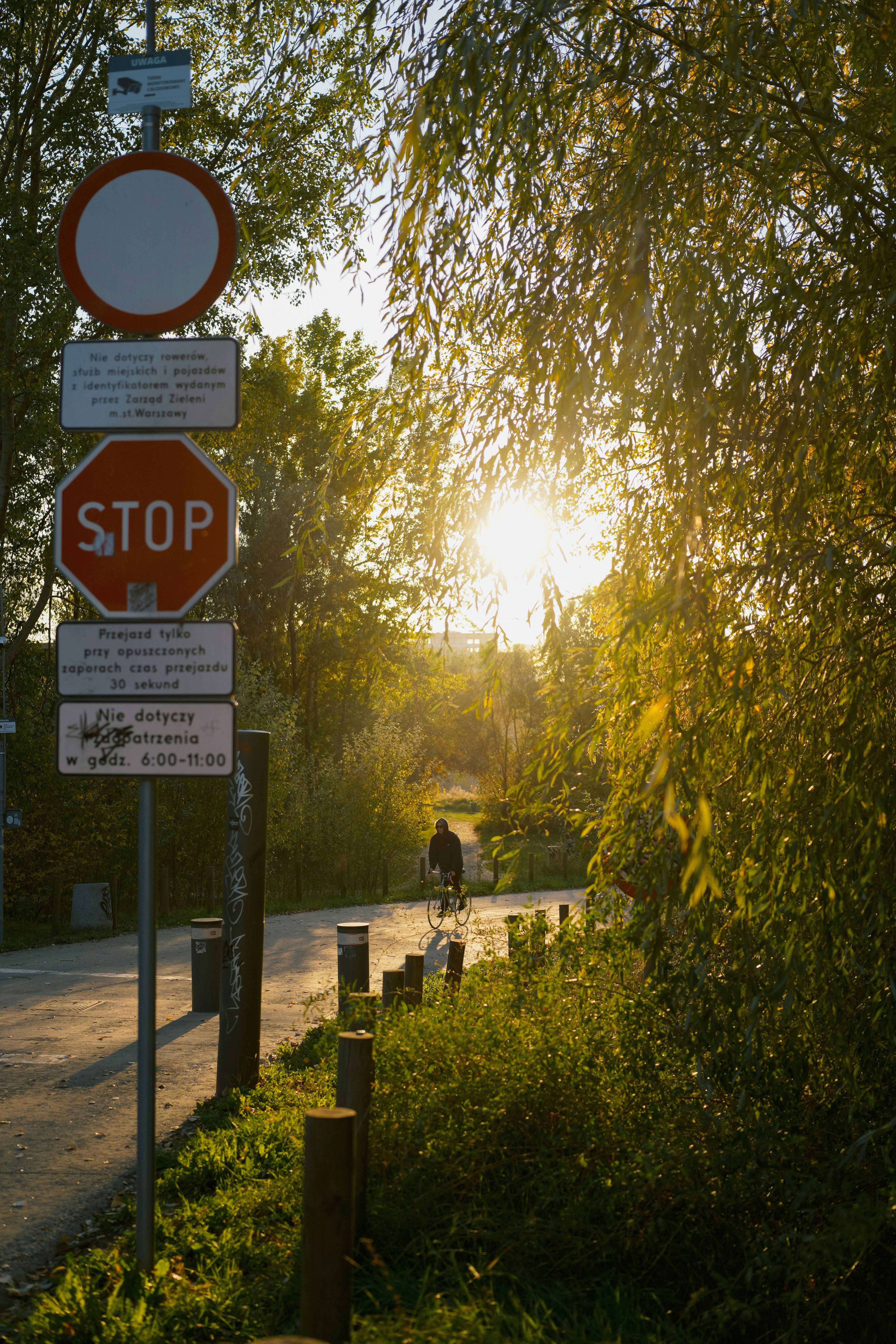A couple of street signs sitting on the side of a road