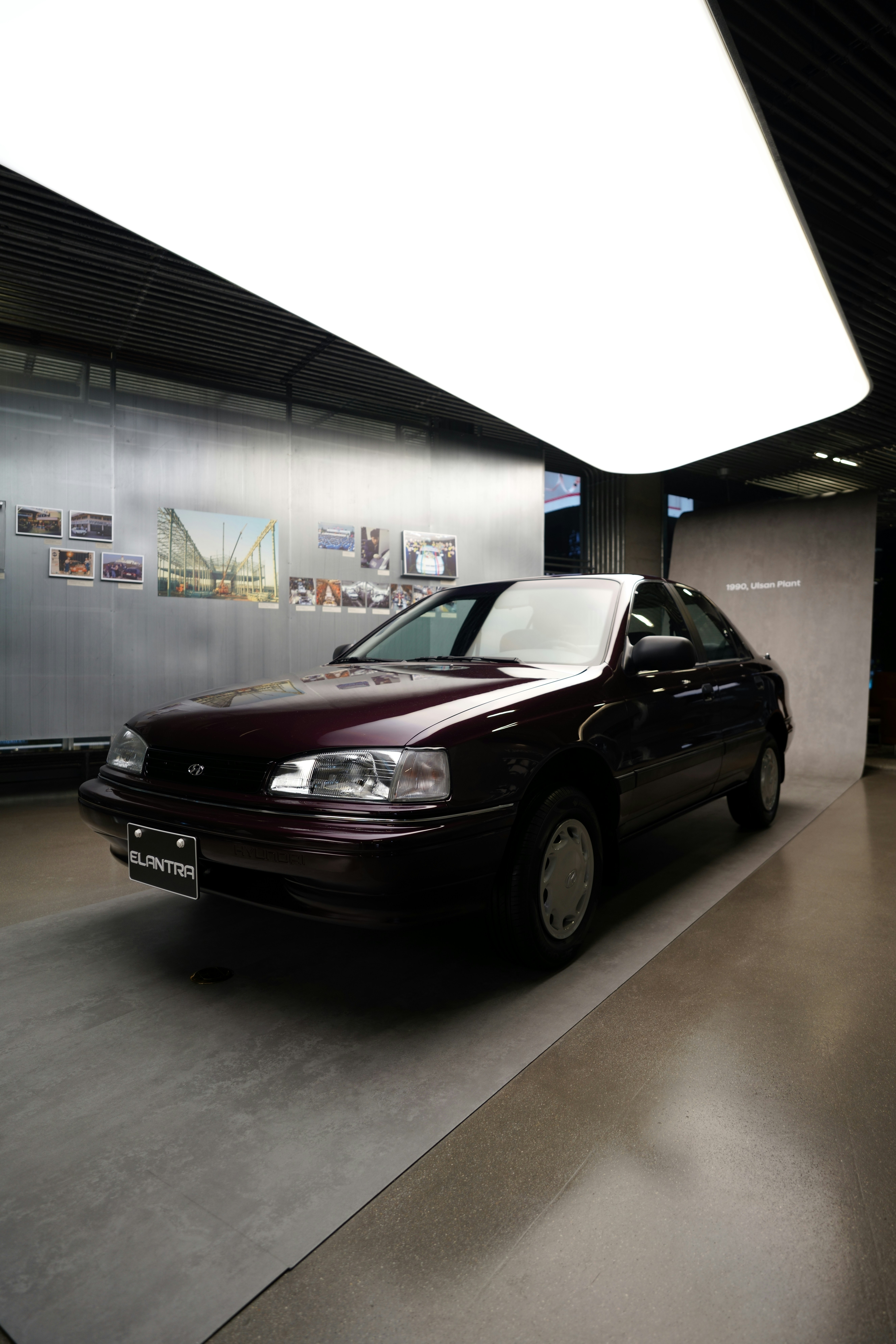 A car is parked in a parking garage