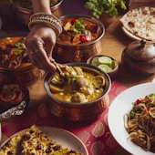 A table filled with lots of different types of food