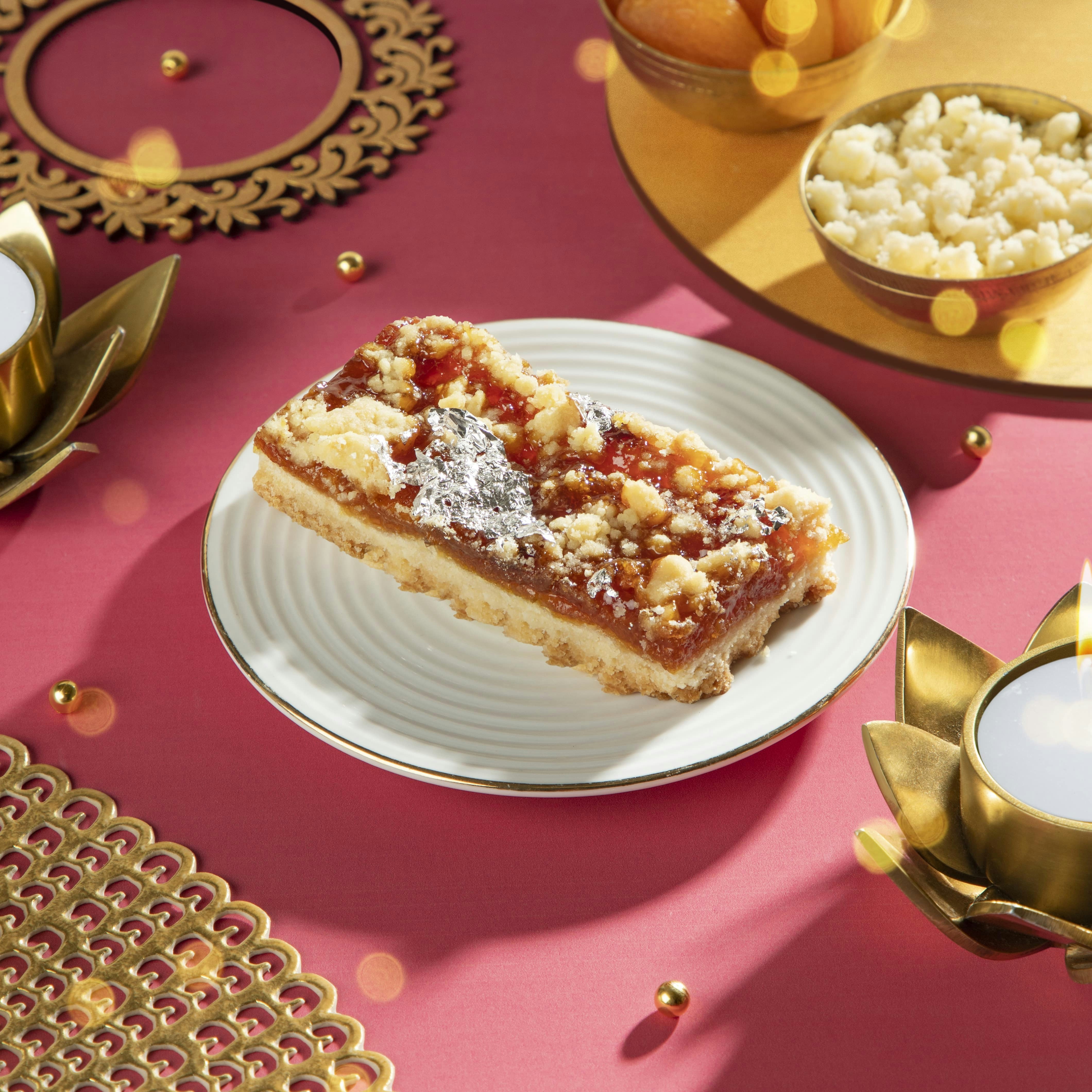 A piece of cake on a plate on a table