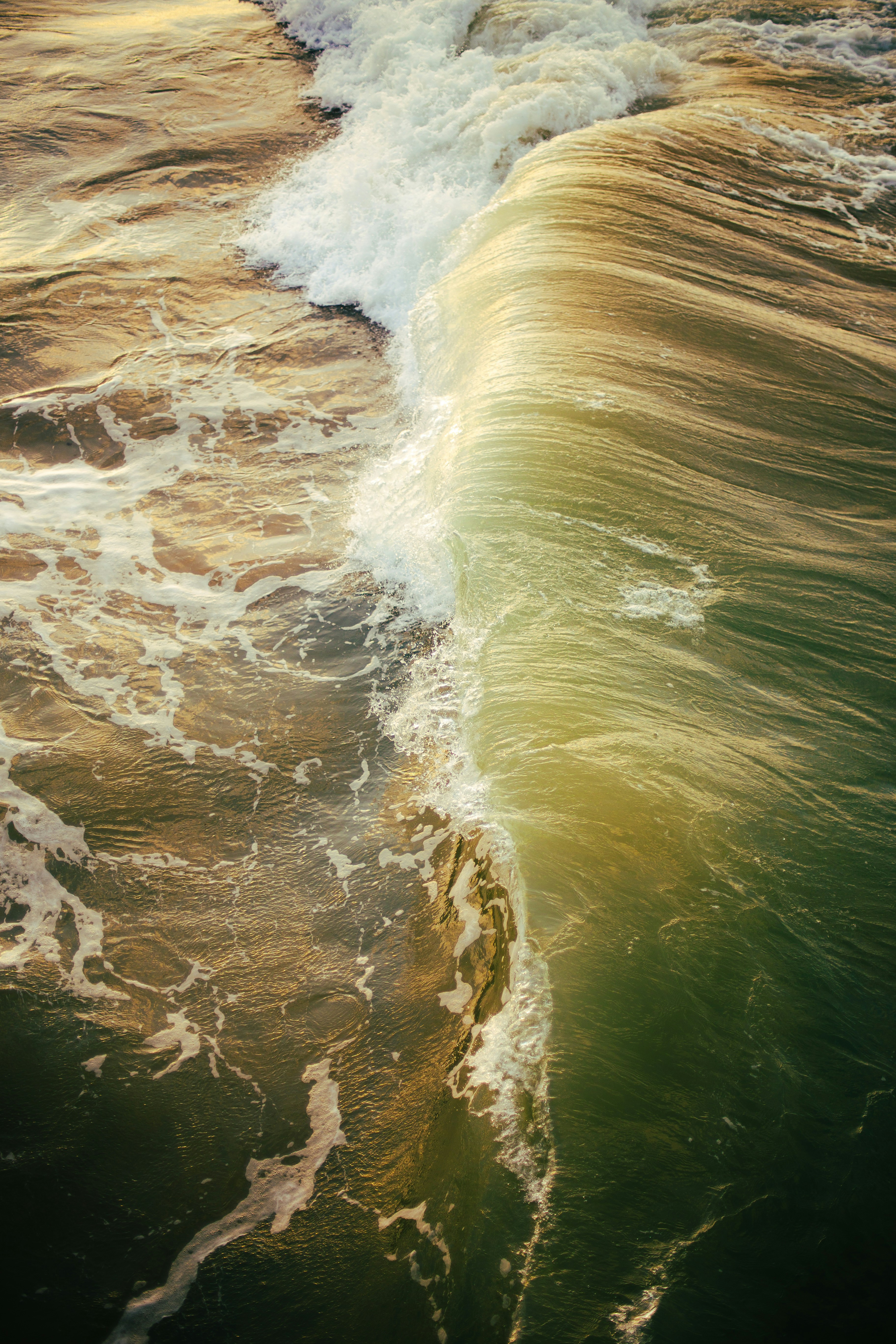A large wave is coming towards the shore