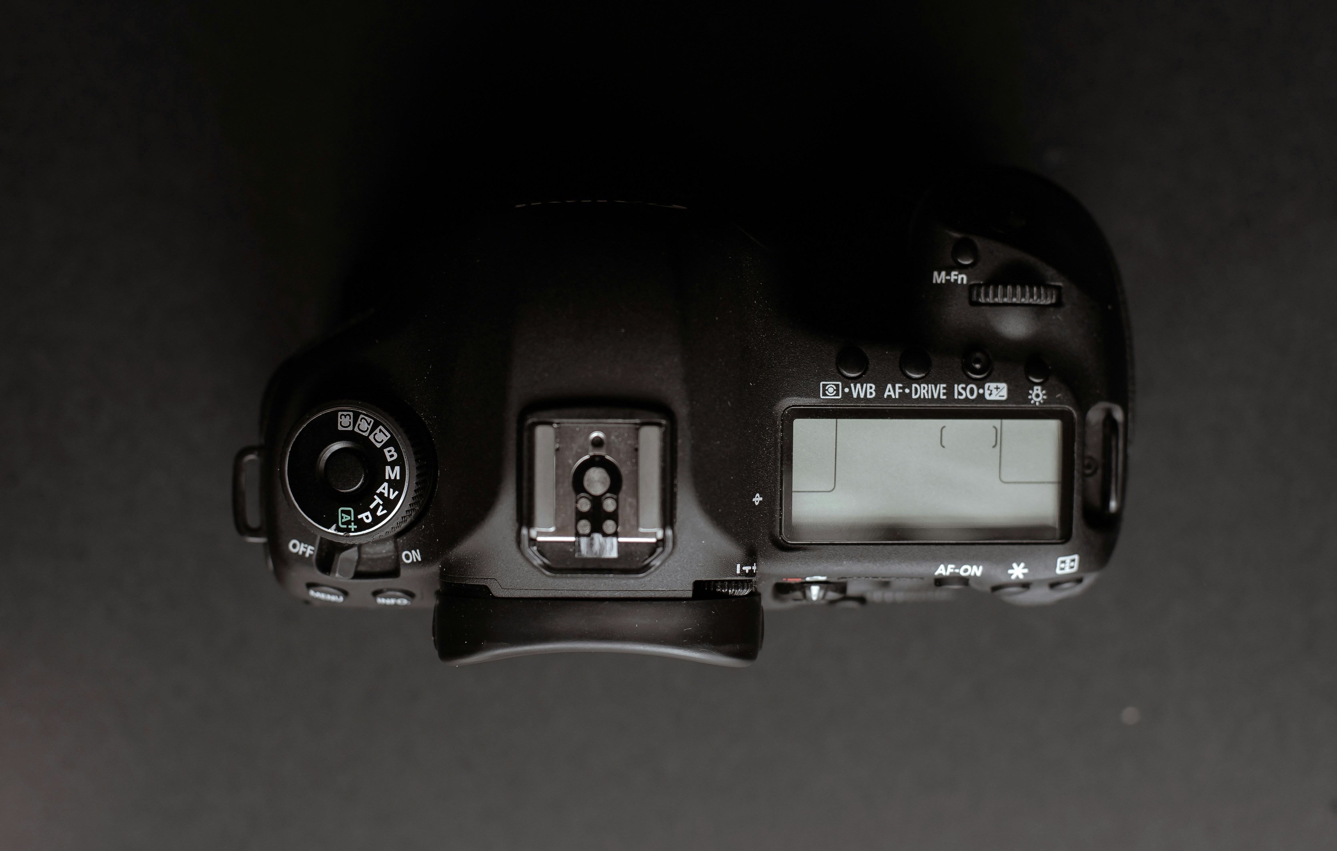 A close up of a camera on a table