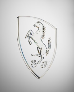 A glass shield with a horse on it