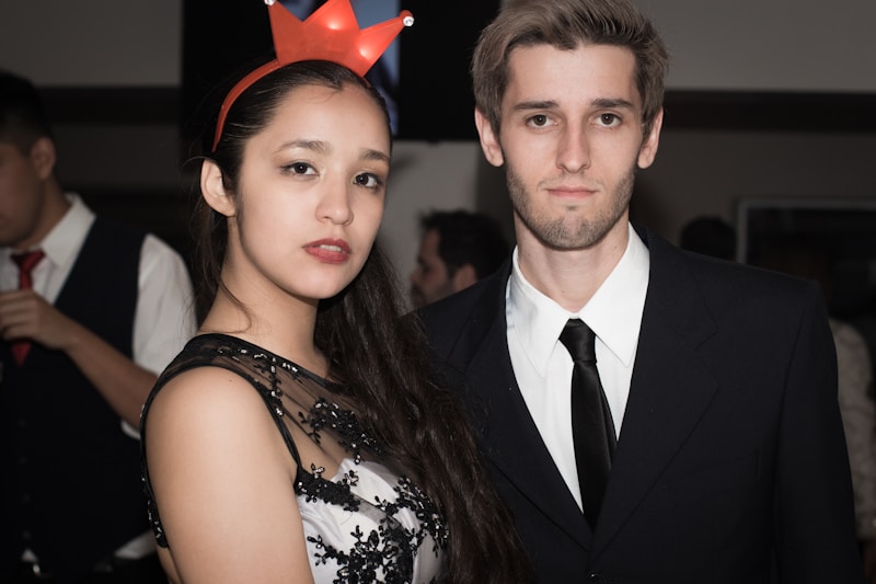 Couple posing with classic charm