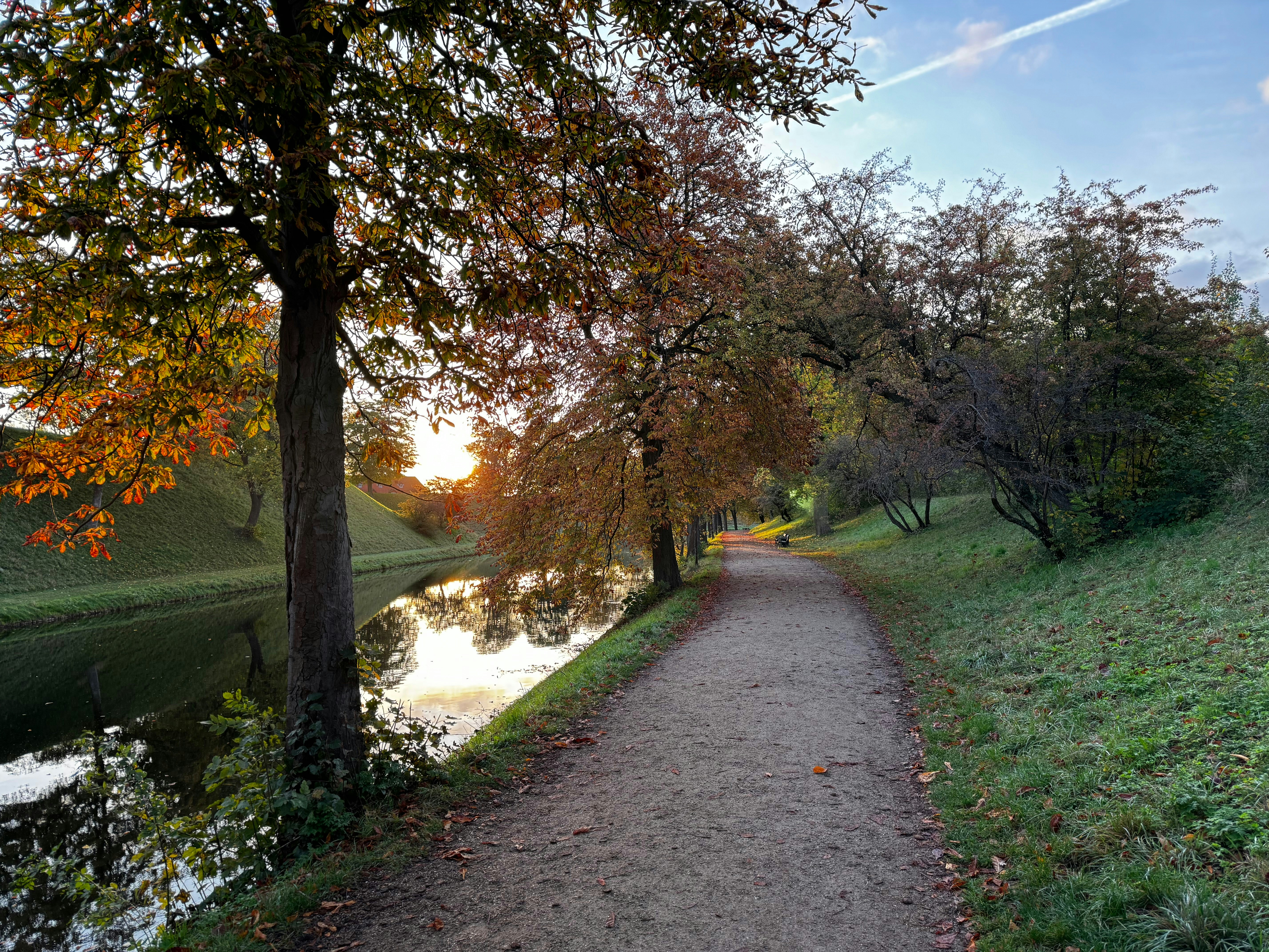 A path that is next to a body of water