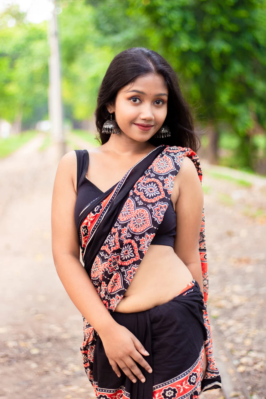 An Indian saree in a soft festive palette