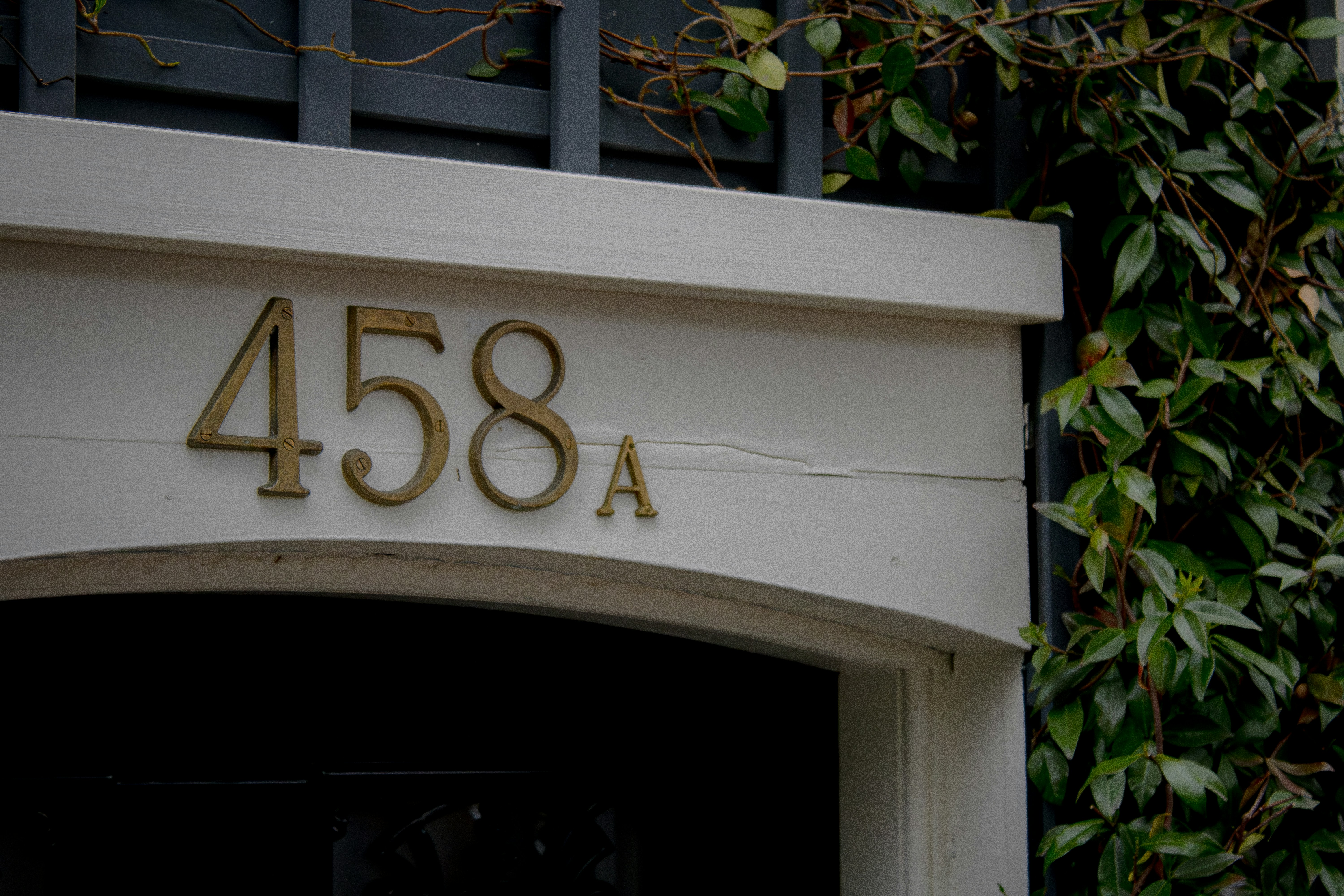 A close up of a door with a number on it
