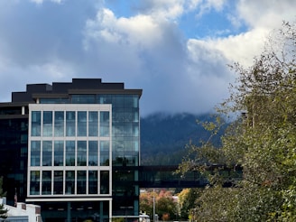 A large building with a lot of windows on the side of it