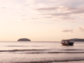 A boat that is sitting in the water
