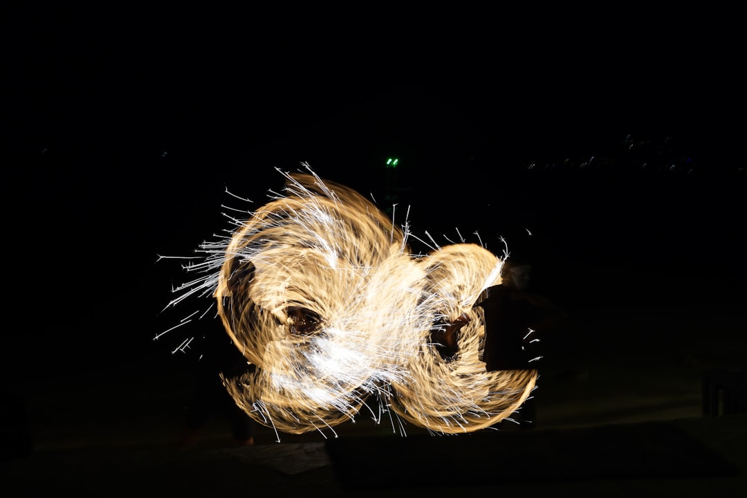 A blurry photo of a dog in the dark