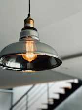A light that is hanging from a ceiling