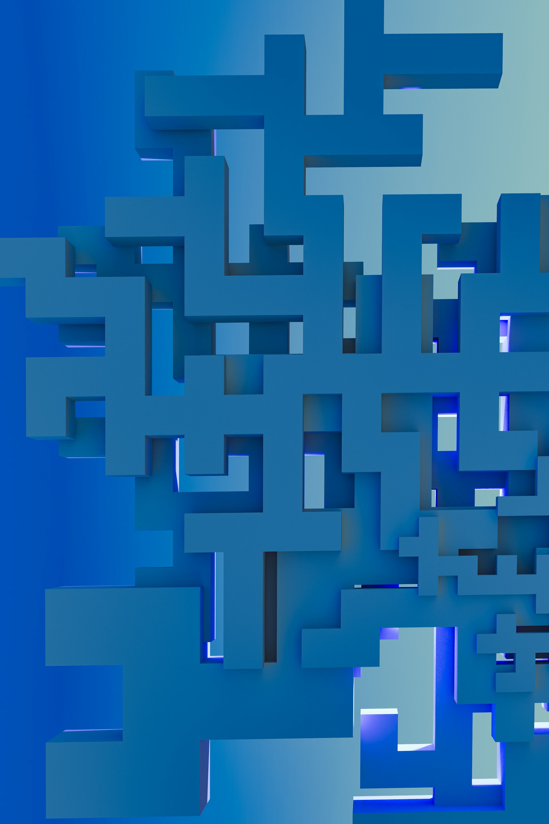 A computer generated image of blue squares