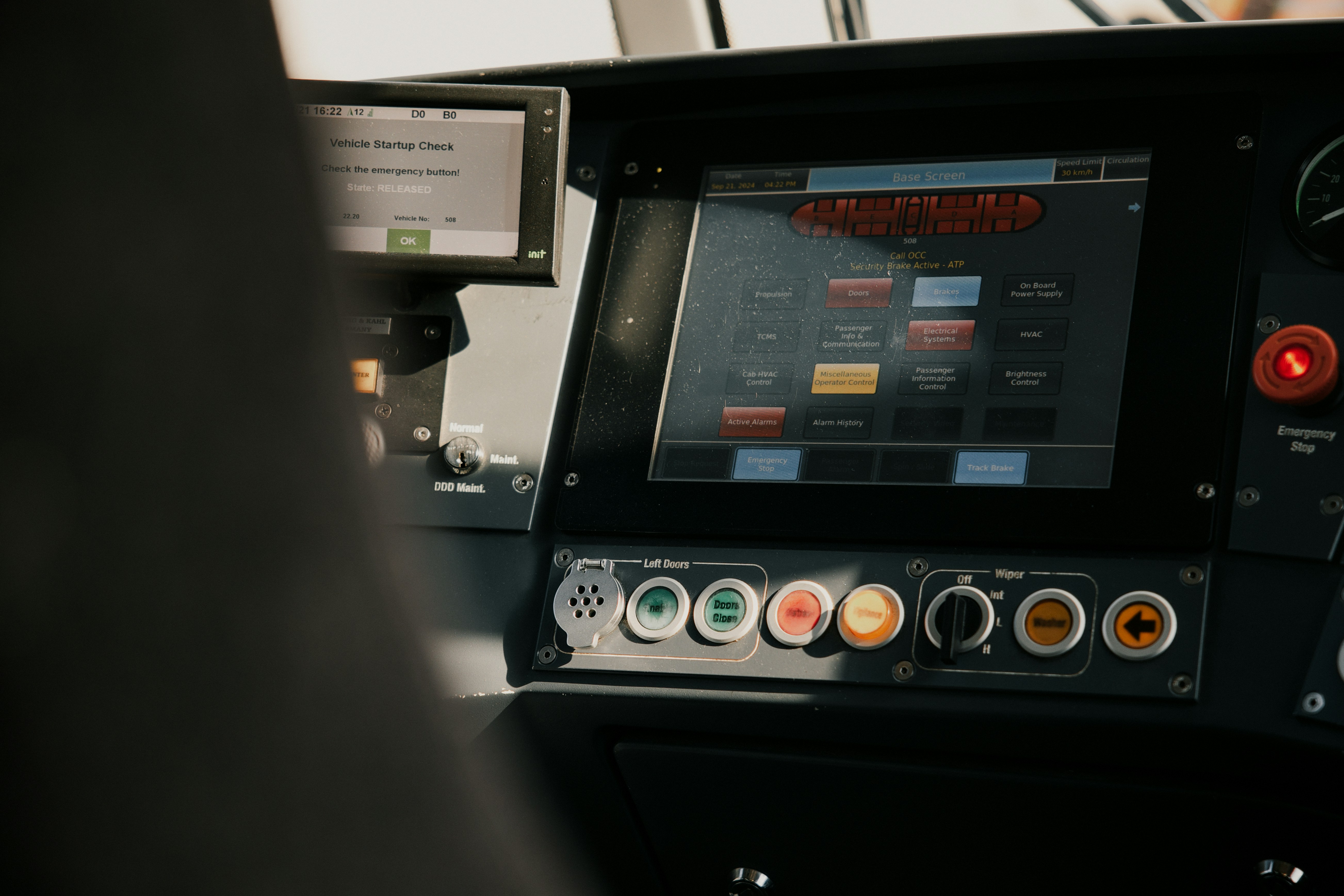 Train control panel interface