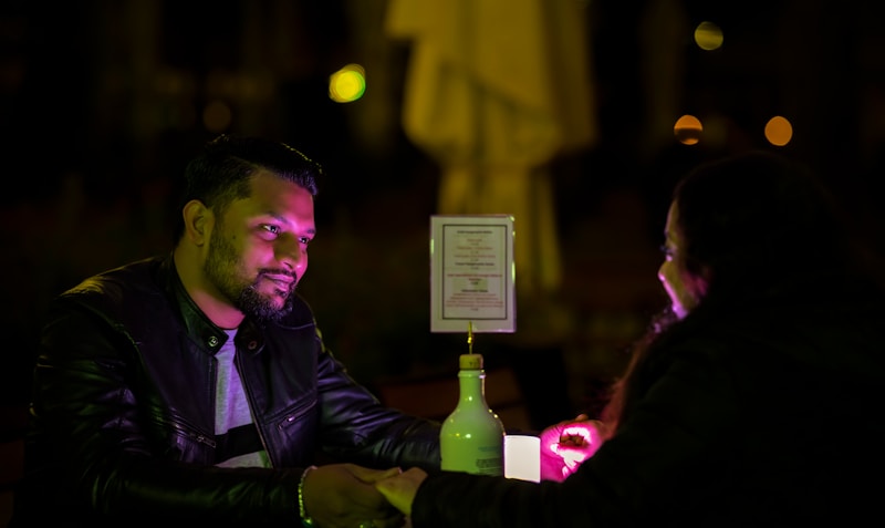 Man at wine table setting