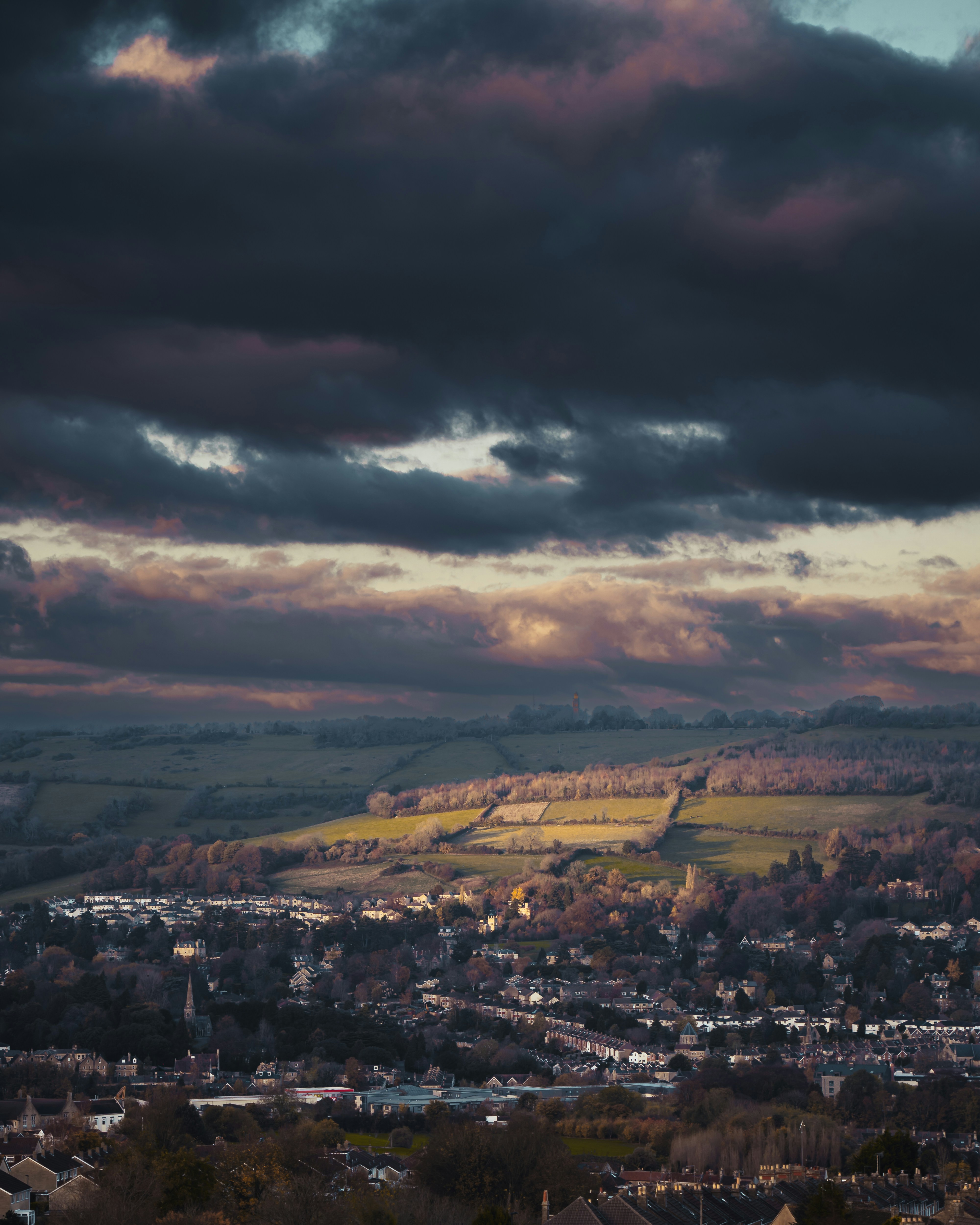 A view of a city from a hill