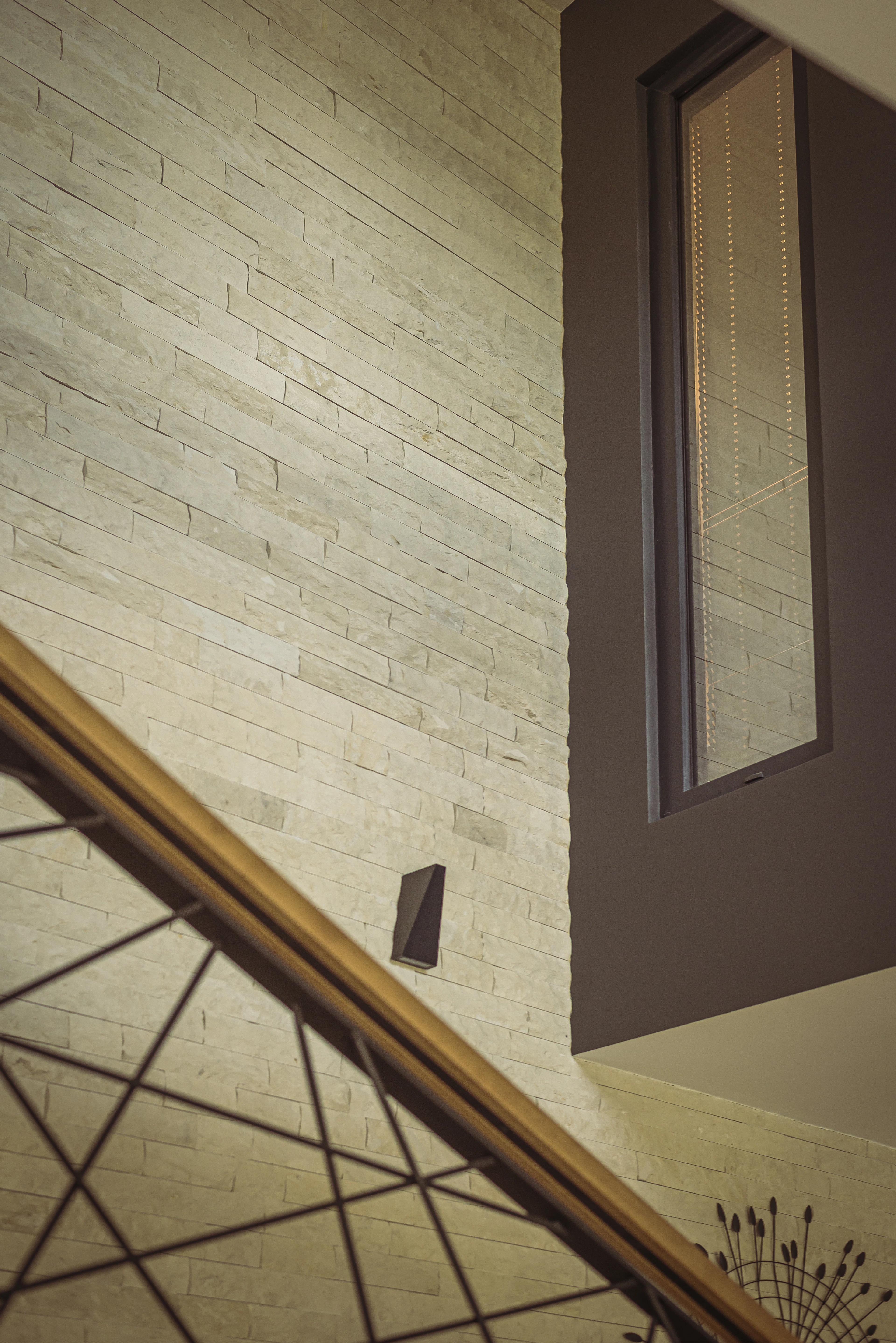 Pale ledger stone wall