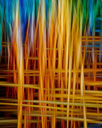 A bunch of colorful sticks that are stacked together