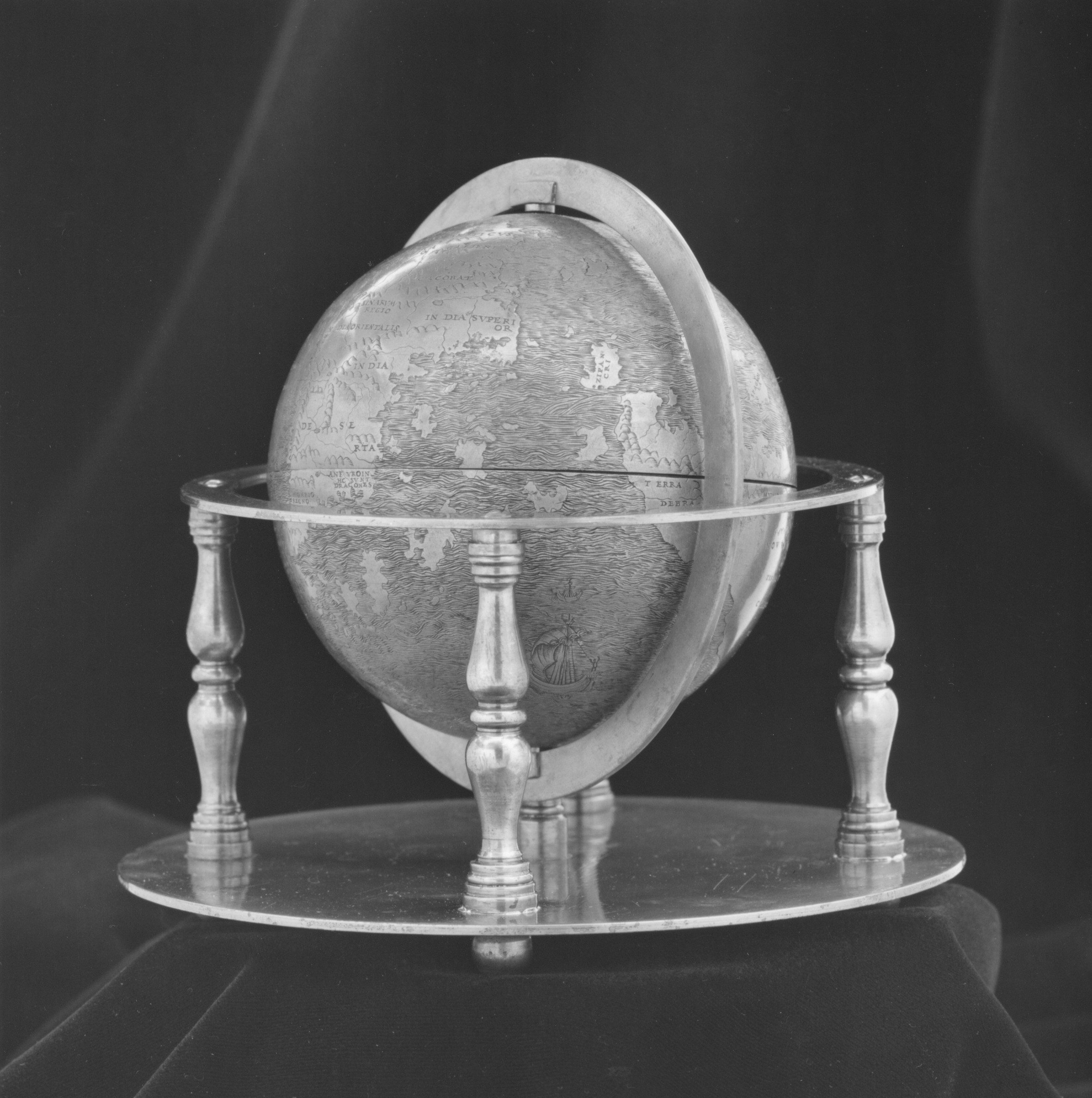 Antique celestial globe on a stand