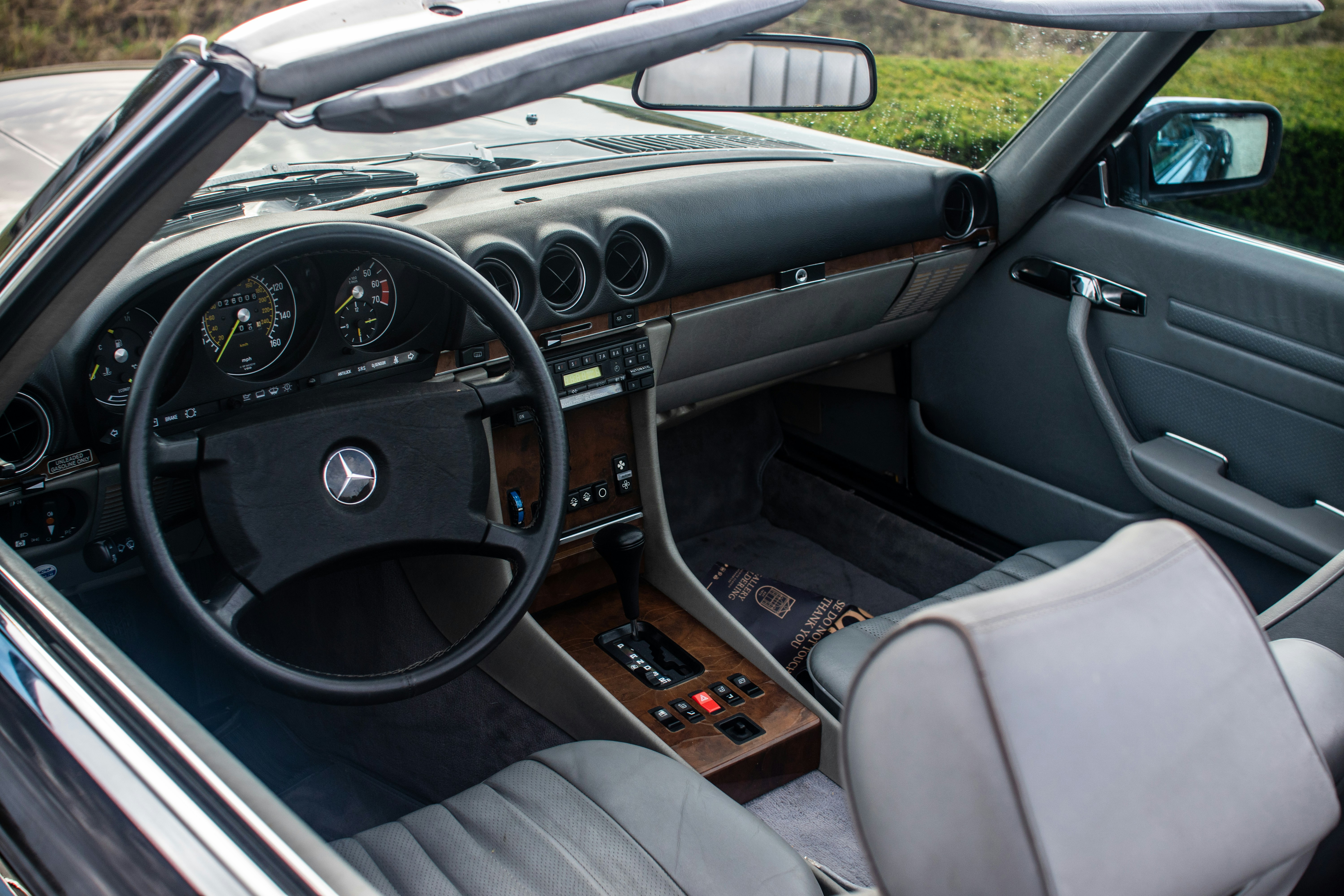 Interior of luxury convertible
