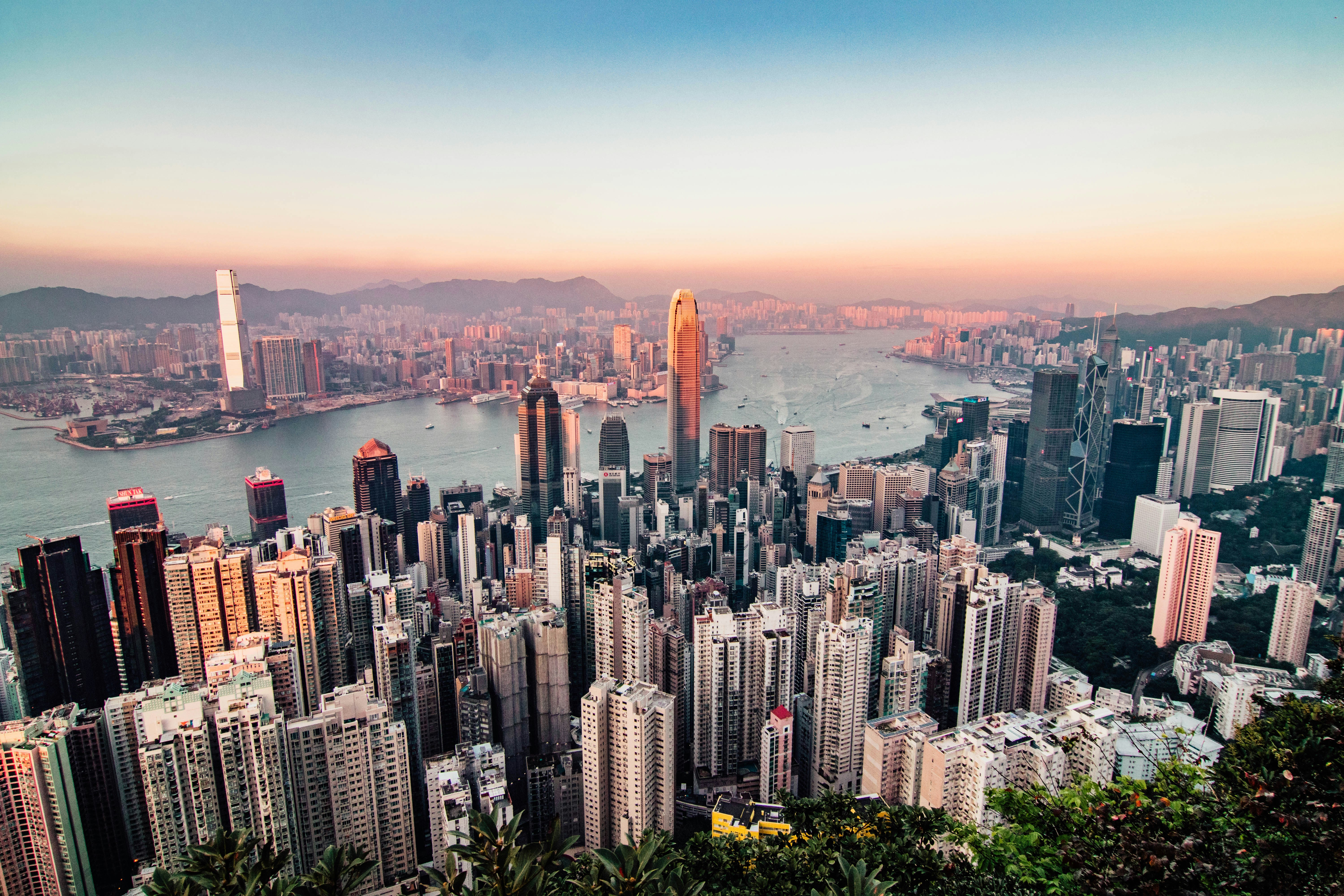 A view of a city from a high point of view