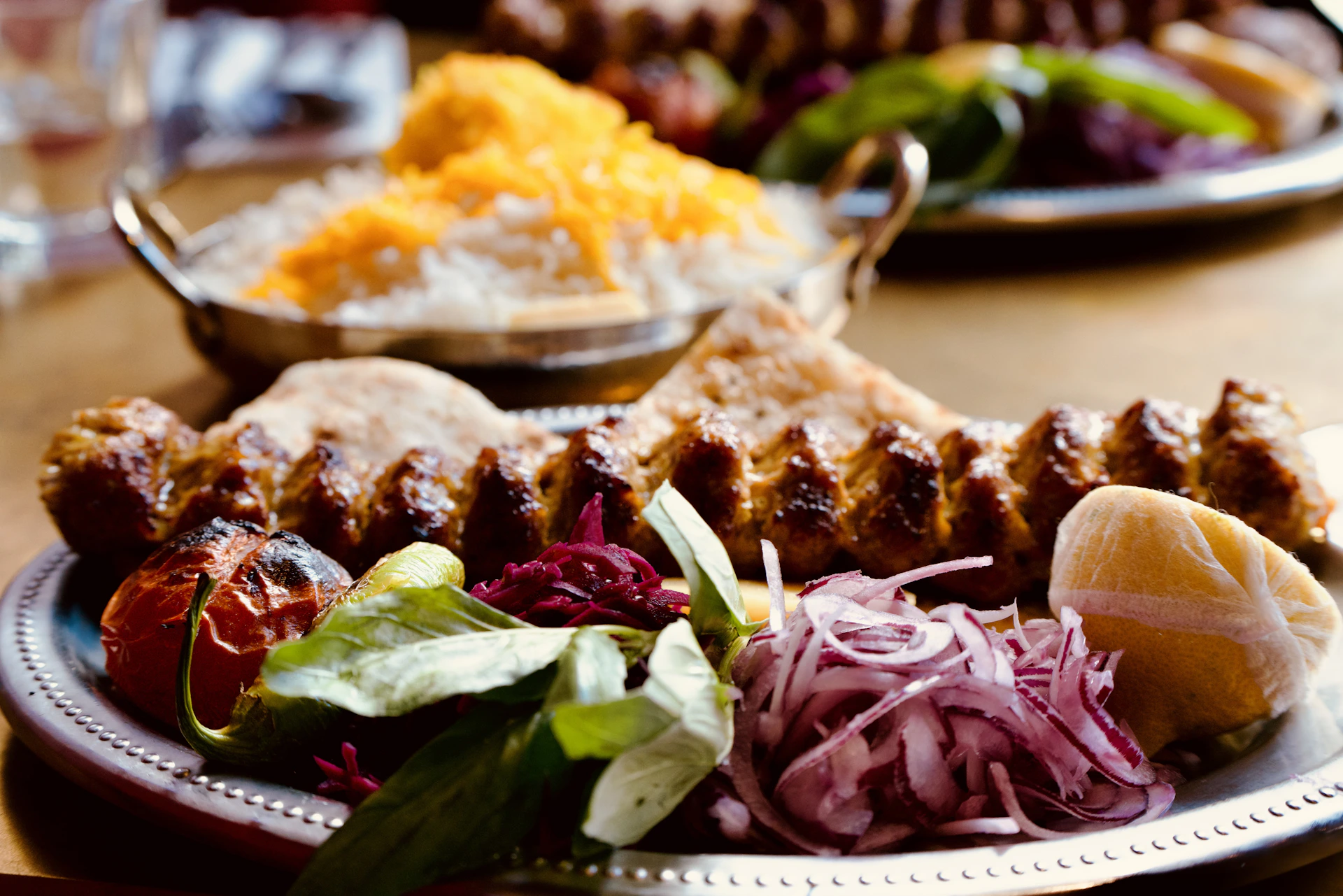 A close up of a plate of food on a table