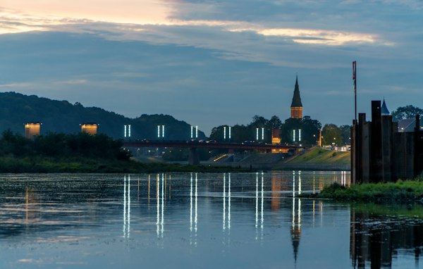 A large body of water with a city in the background — Kaunas, Lithuania