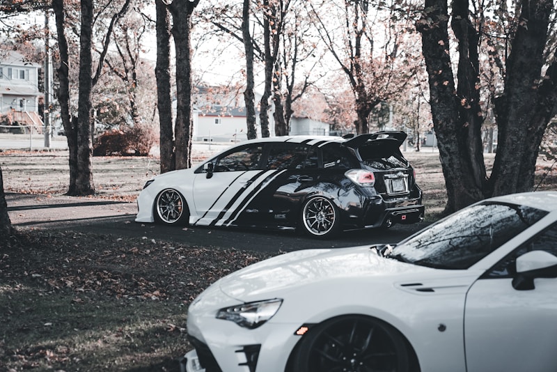 Twin white sports cars