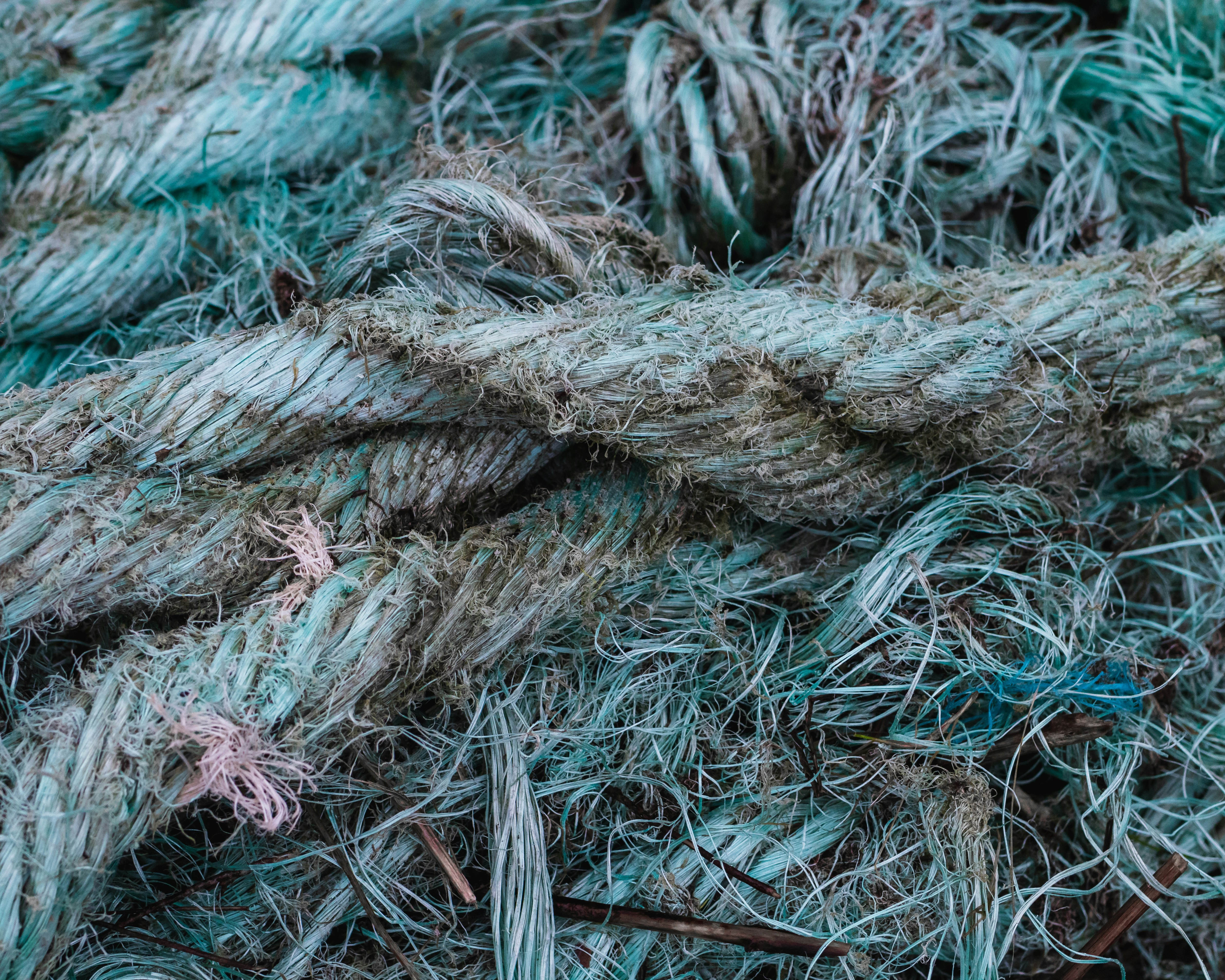 A close up of a pile of rope